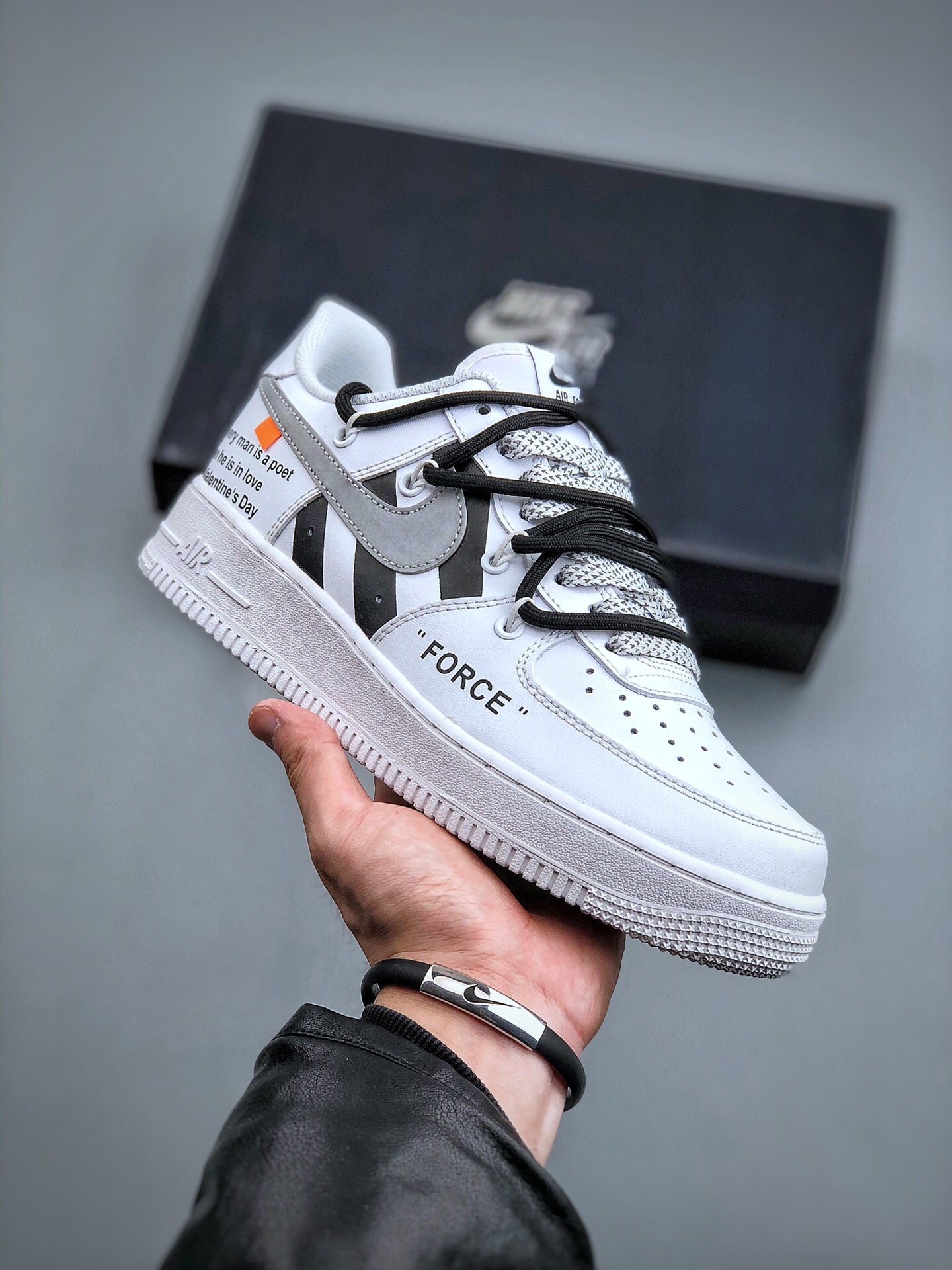 New Nike air force 1 07 lv8 classic printing Deconstruction binding rope Air Force One low top board shoes