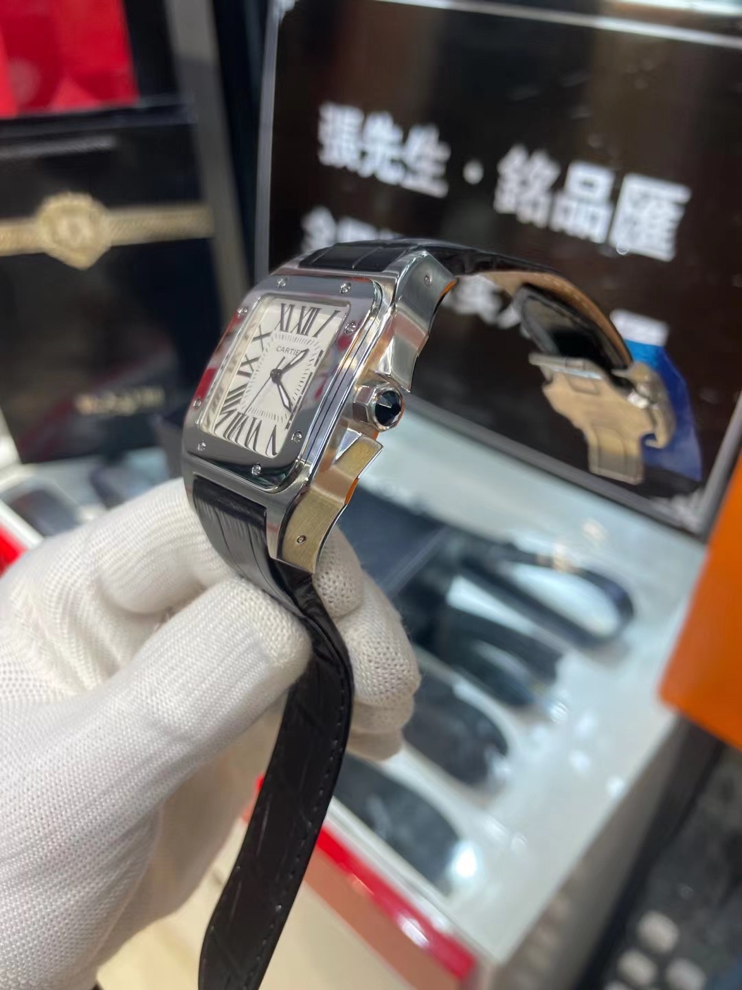 New Cartier Sandoz Series Men's Large Cowhide Watch