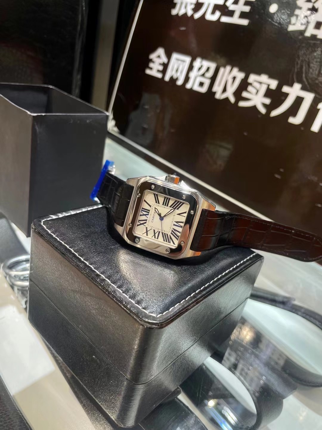 New Cartier Sandoz Series Men's Large Cowhide Watch