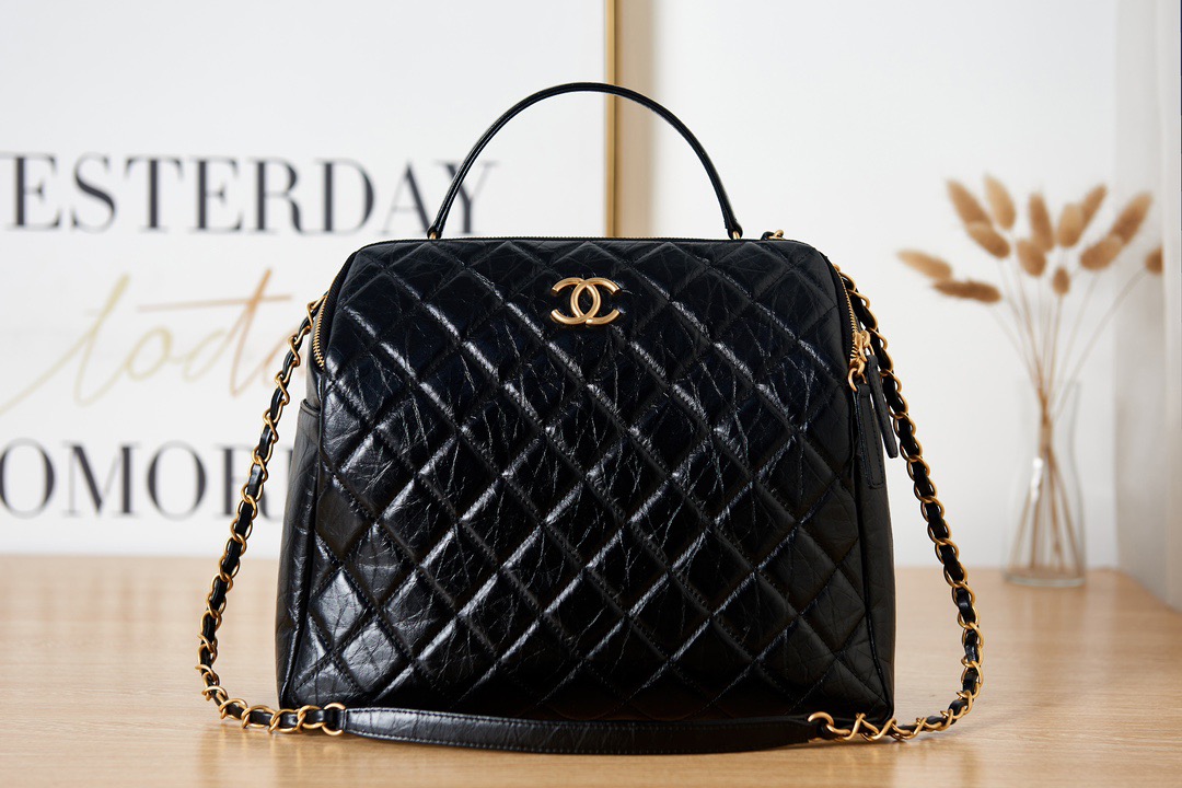New Chanel 23k Bowling Chanel Vintage Calfskin Big Bag