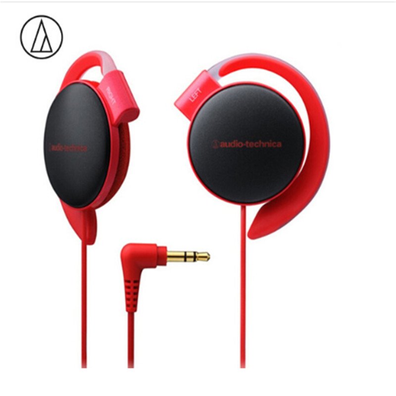 Original Audio-Technica ATH-EQ500 Wired Earphone Music Headset Ear Hook Sport Headphone Surround Bass For Xiaomi Huawei Oppo Etc Red