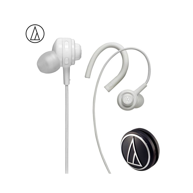 Original Audio-Technica ATH-COR150 Wired Earphone In-ear Sport Headset Adjustable Ear-hook Headphone Sweatproof Design White