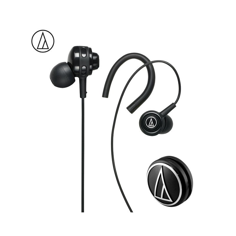 Original Audio-Technica ATH-COR150 Wired Earphone In-ear Sport Headset Adjustable Ear-hook Headphone Sweatproof Design Black