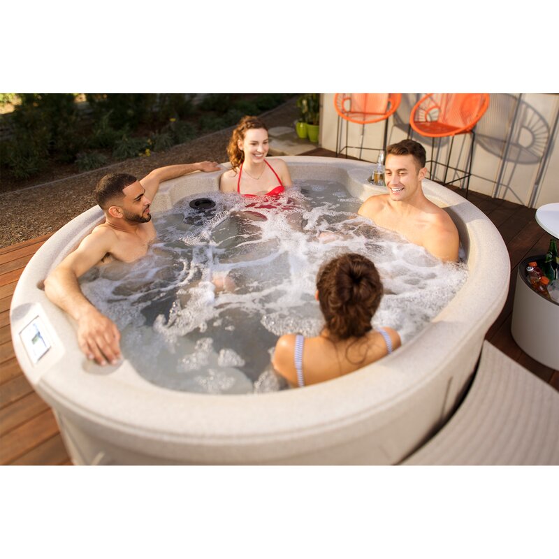 🔥Lifesmart Plug & Play Hot Tub for 4 – 13 Hydrotherapy Jets, Oval Shape, Easy Setup, Ideal for Outdoor Soaking & Stress Relief
