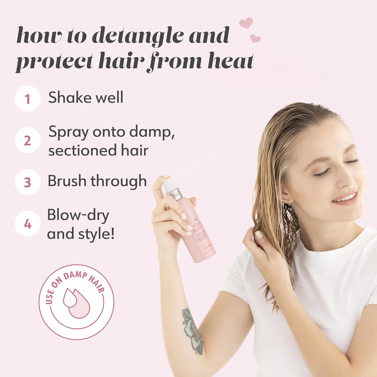 Drybar Prep Rally Prime & Prep Detangler | Nourishes Hair, Detangles with Ease, Leaves Hair Soft & Manageable, Protects Hair, Cruelty Free