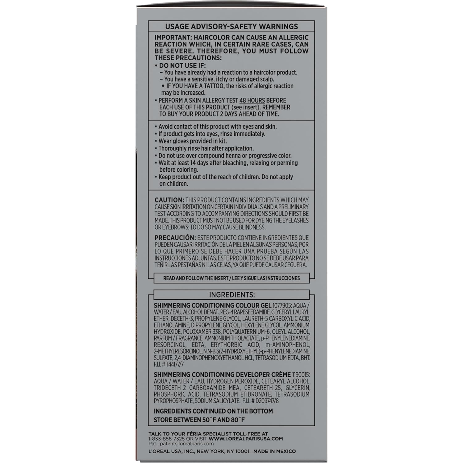 L'Oreal Paris Feria Hyper Platinum Advanced Lightening System Hair Bleach, Lifts Up To 8 Levels, Includes Anti Brass Purple Conditioner, 1 Hair Dye Kit