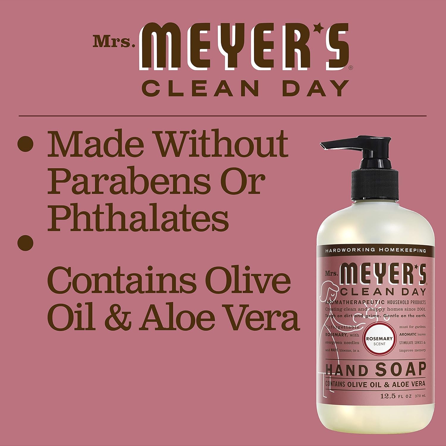 MRS. MEYER'S CLEAN DAY Hand Soap, Made with Essential Oils, Biodegradable Formula, Honeysuckle, 12.5 fl. oz - Pack of 3