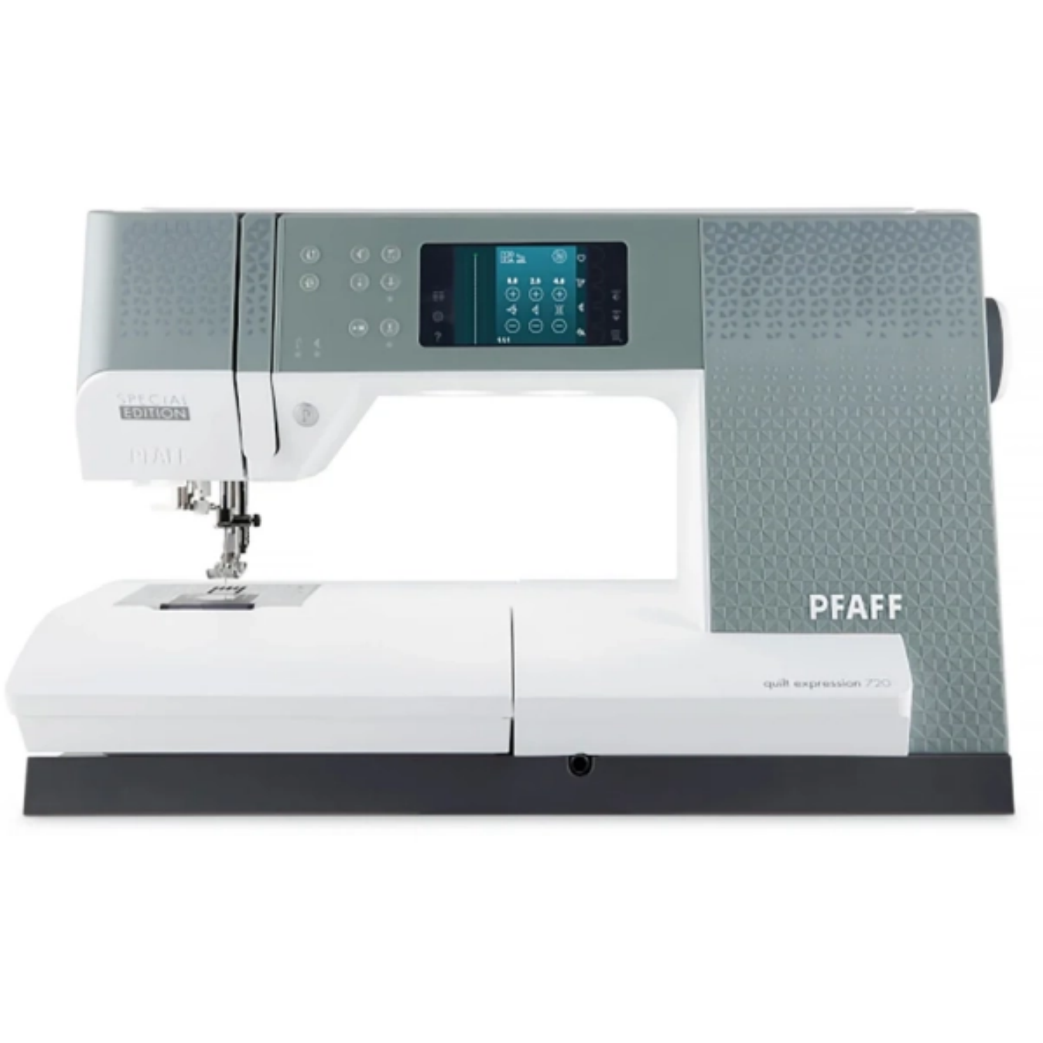 PFAFF Machine à coudre Expression 720 Quilt spéciale Edition + Table d'extension + set de couture n°1 offert