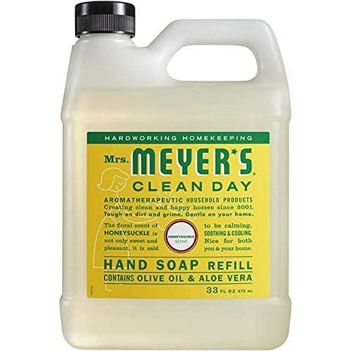 MRS. MEYER'S CLEAN DAY Hand Soap, Made with Essential Oils, Biodegradable Formula, Honeysuckle, 12.5 fl. oz - Pack of 3