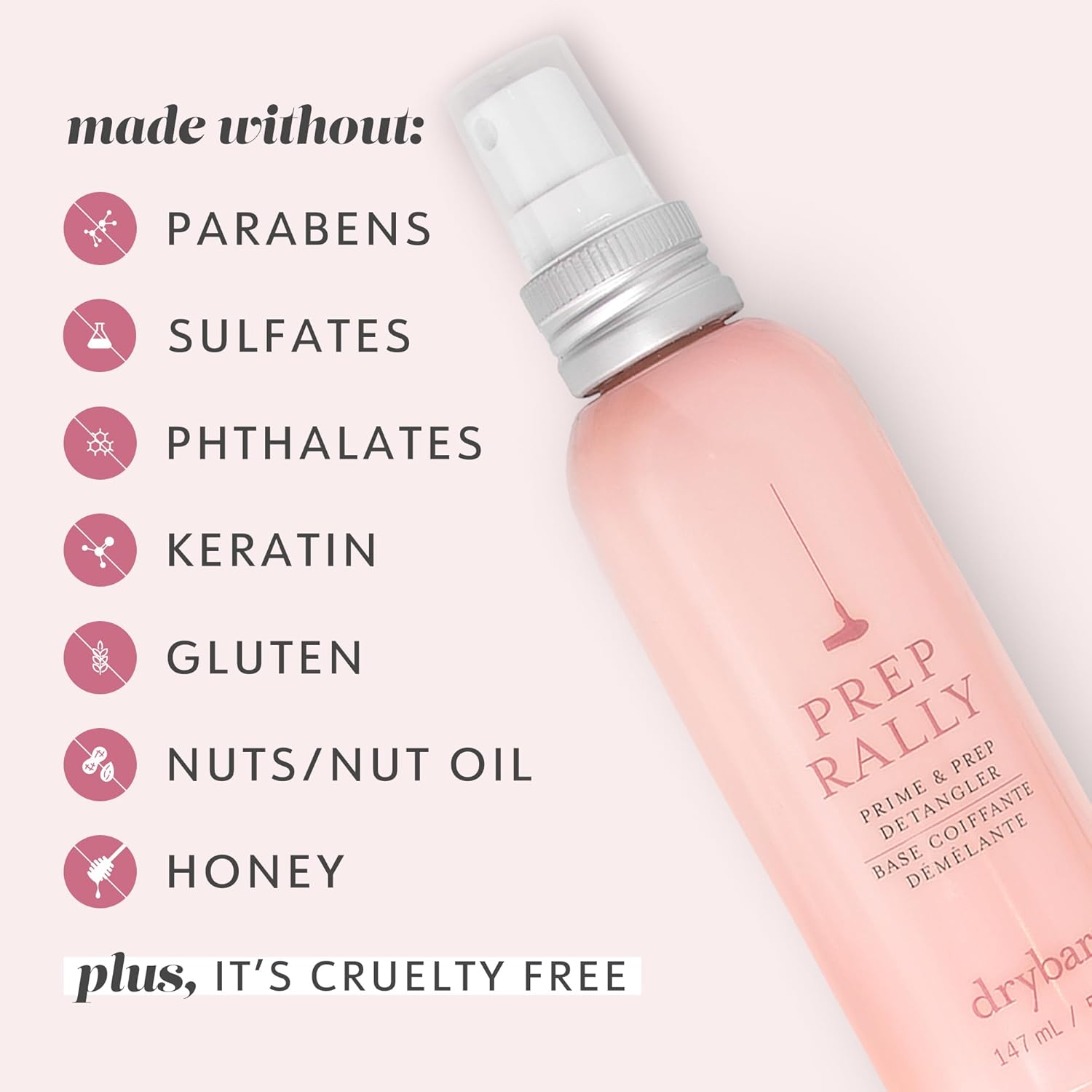 Drybar Prep Rally Prime & Prep Detangler | Nourishes Hair, Detangles with Ease, Leaves Hair Soft & Manageable, Protects Hair, Cruelty Free