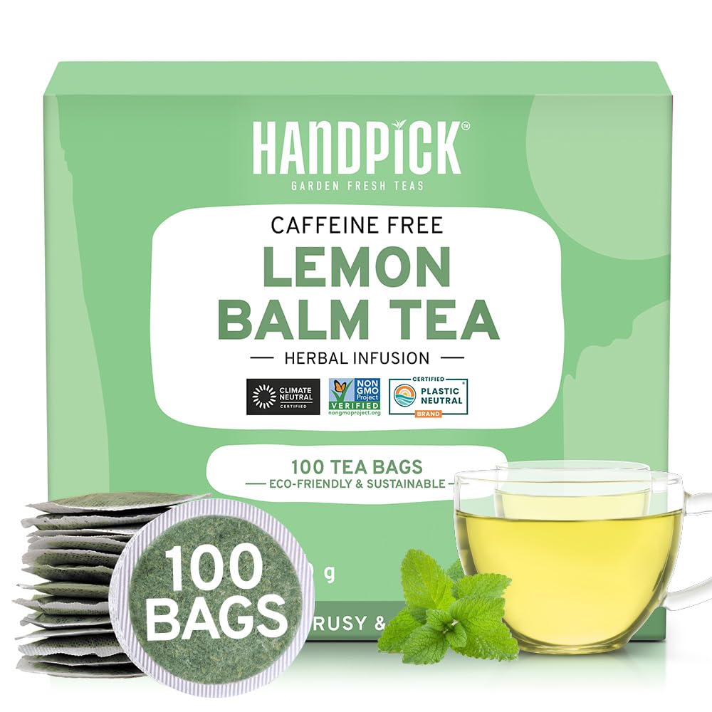 HANDPICK, Peppermint Tea, Eco-Conscious Tea Bags - 100 Count | Caffeine Free, Non-GMO | Minty, Fresh & Cool flavor | Direct From Source
