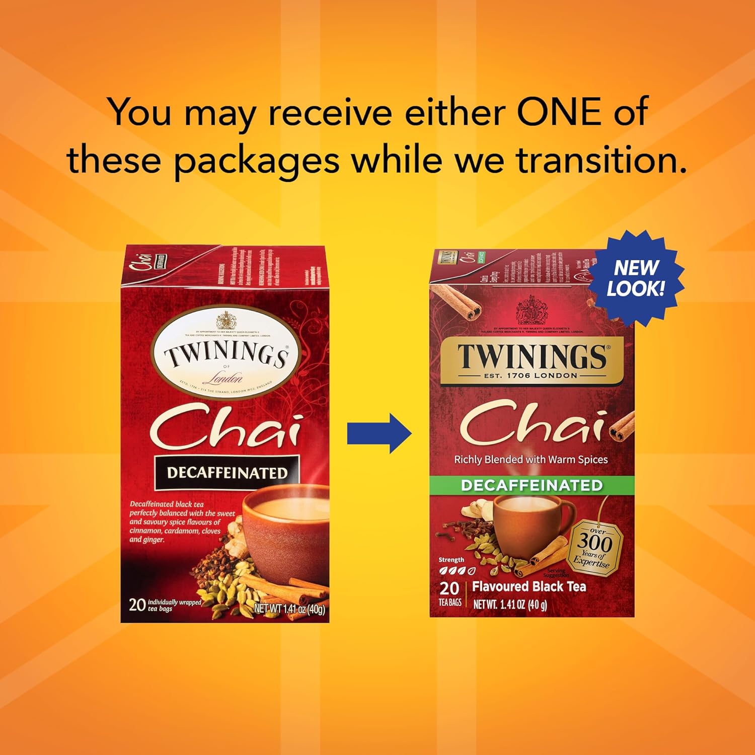 Twinings English Breakfast Black Tea Individually Wrapped Bags, 100 Count (Pack of 1), Smooth, Flavourful, and Robust, Caffeinated, Enjoy Hot or Iced | Packaging May Vary