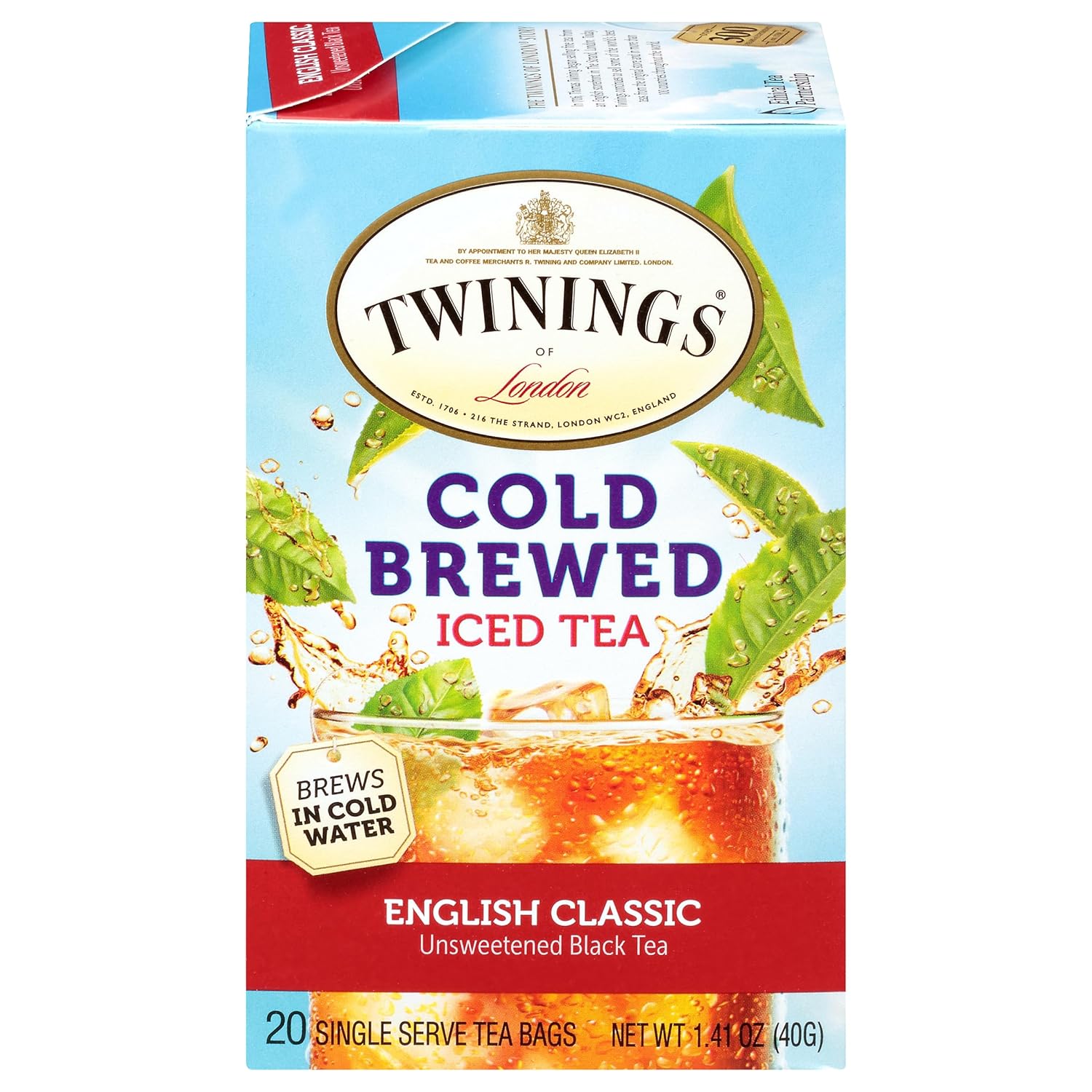 Twinings English Breakfast Black Tea Individually Wrapped Bags, 100 Count (Pack of 1), Smooth, Flavourful, and Robust, Caffeinated, Enjoy Hot or Iced | Packaging May Vary