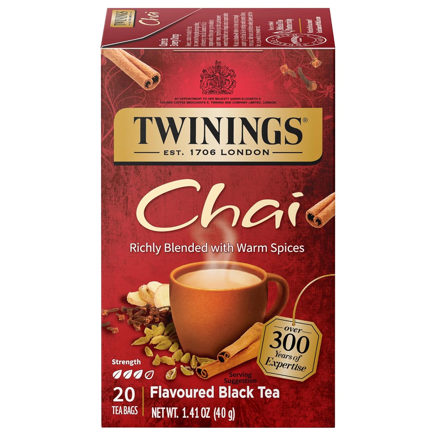 Twinings English Breakfast Black Tea Individually Wrapped Bags, 100 Count (Pack of 1), Smooth, Flavourful, and Robust, Caffeinated, Enjoy Hot or Iced | Packaging May Vary