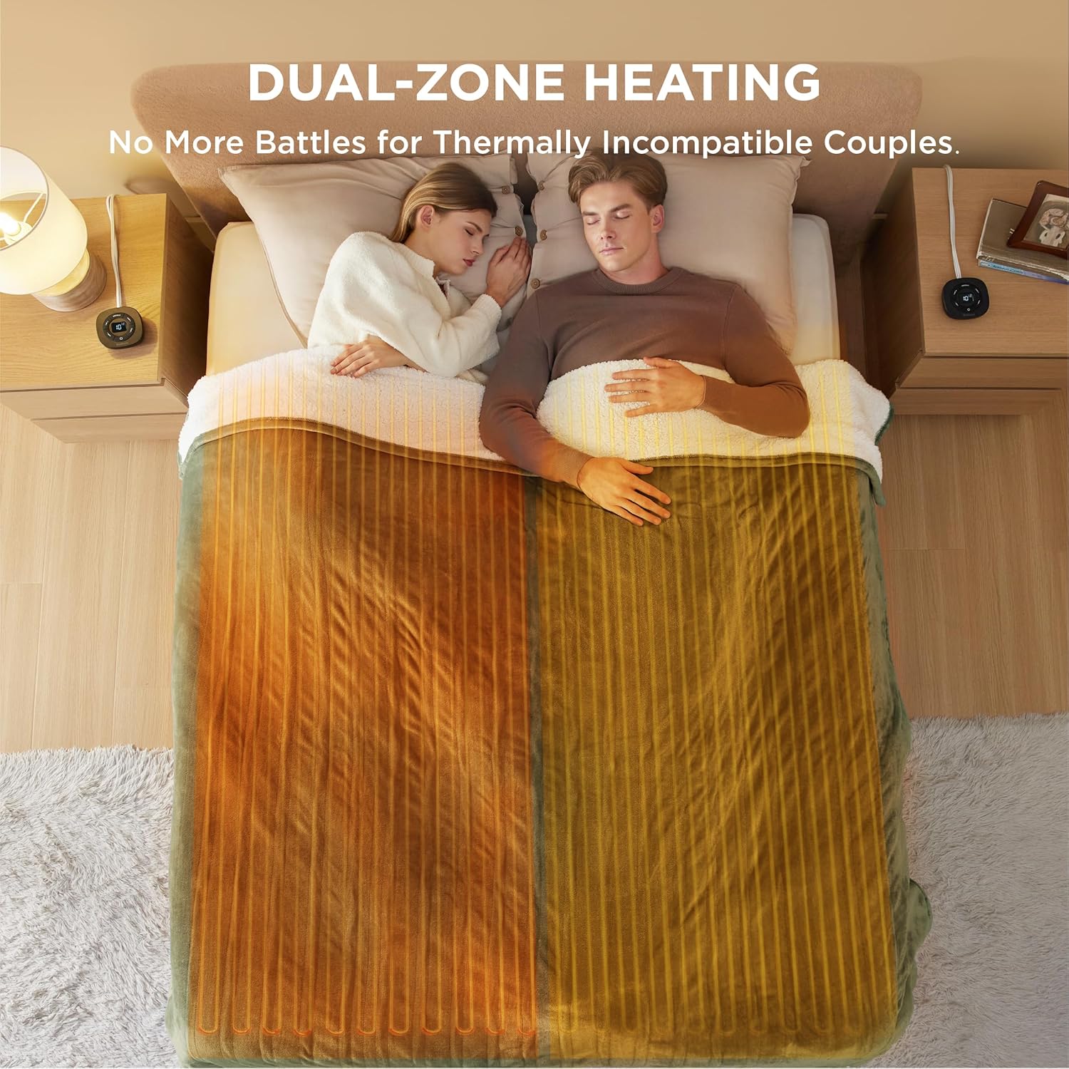 Bedsure Heated Blanket Electric Throw - Soft Flannel Electric Blanket, Heating Blanket with 4 Time Settings & 6 Heat Settings, Warm Blanket Gift for Grandma (50x60 inches, Grey)