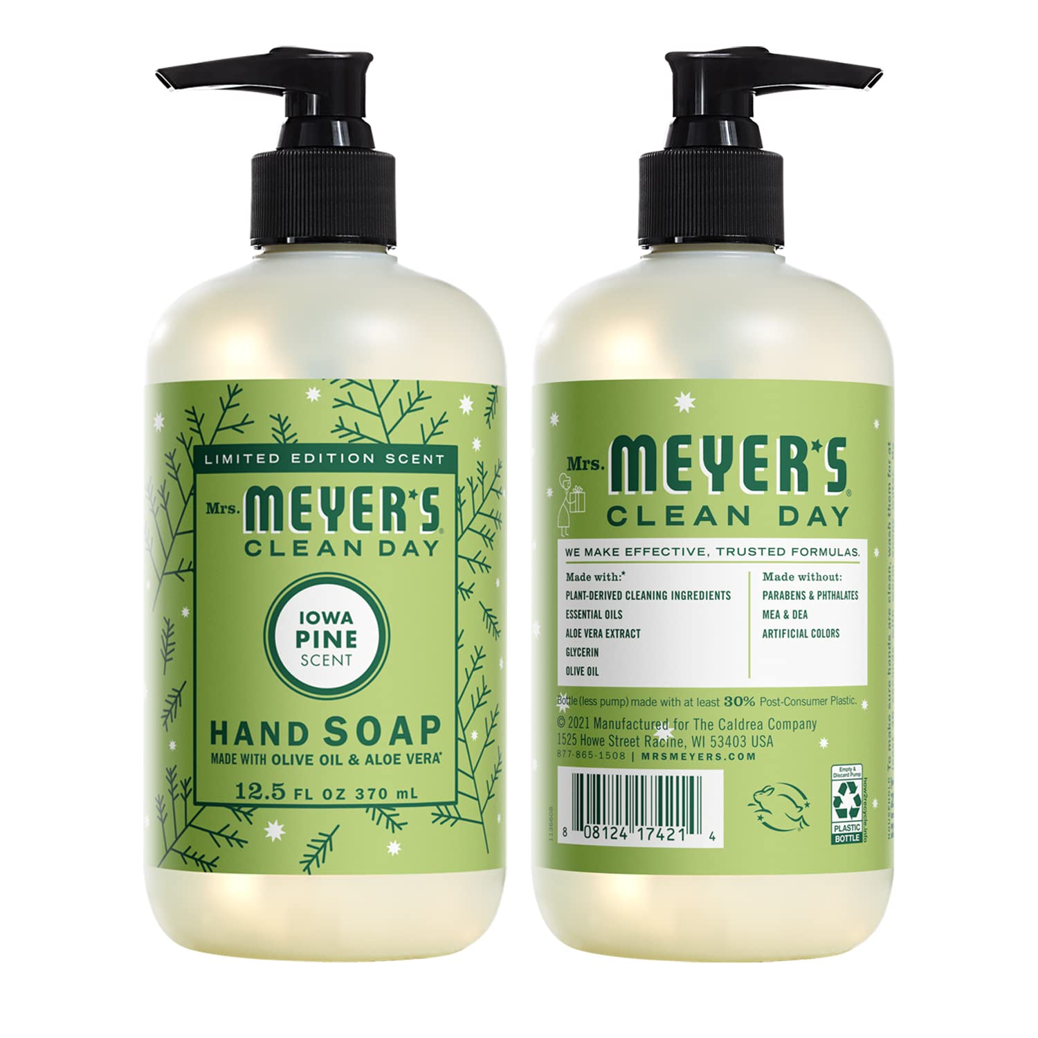 MRS. MEYER'S CLEAN DAY Hand Soap, Made with Essential Oils, Biodegradable Formula, Honeysuckle, 12.5 fl. oz - Pack of 3