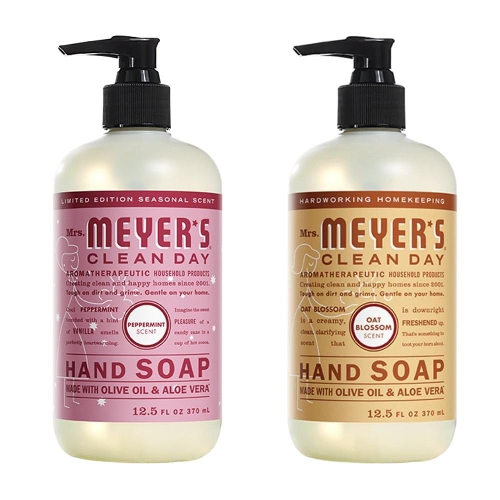 MRS. MEYER'S CLEAN DAY Hand Soap, Made with Essential Oils, Biodegradable Formula, Honeysuckle, 12.5 fl. oz - Pack of 3