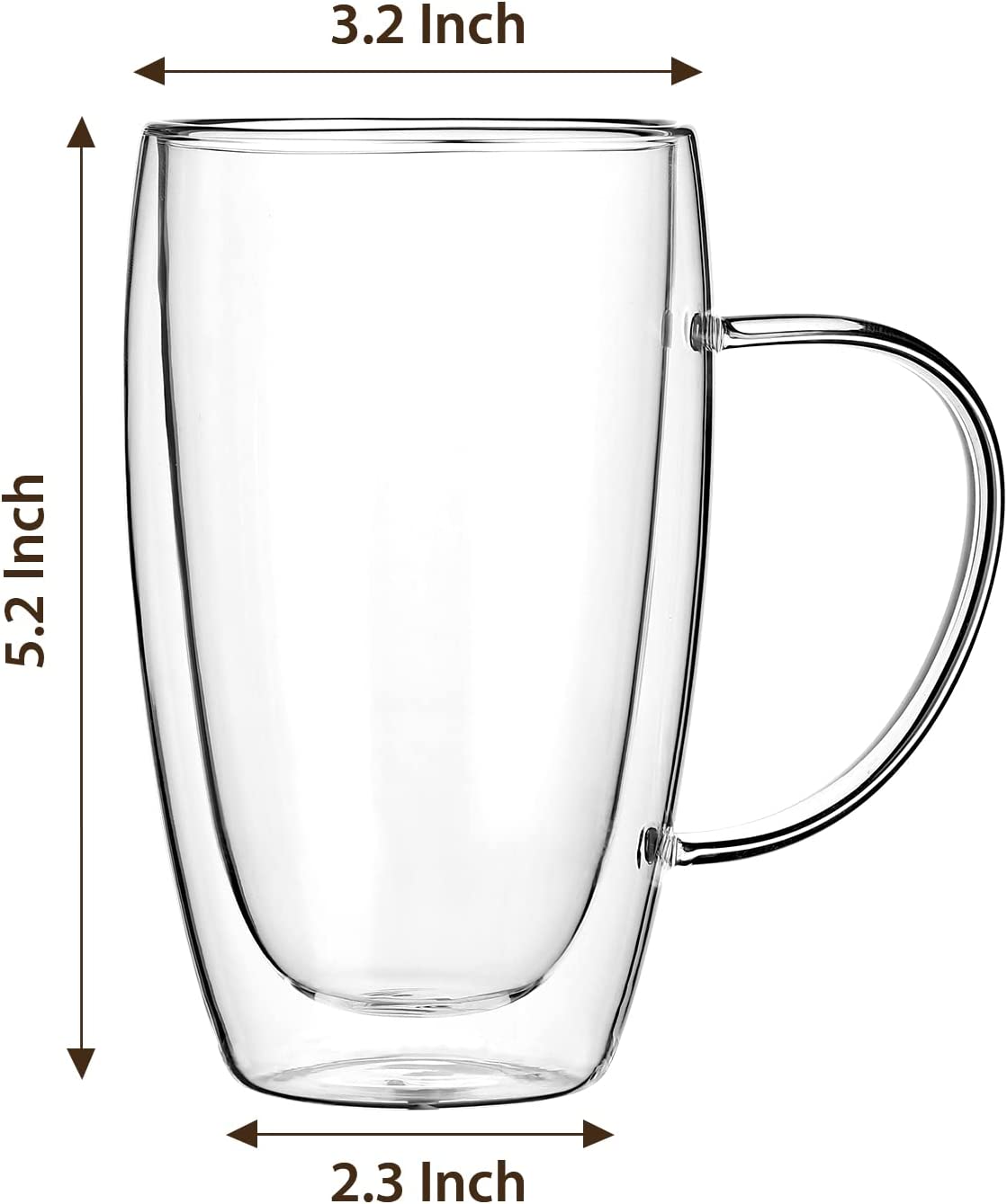 Espresso Cups With Handle,Espresso Shot Glasses,Clear Expresso Coffee Cups,Double Wall Insulated Espresso Mugs,Microwave Dishwasher Safe,Suit for Espresso Machine