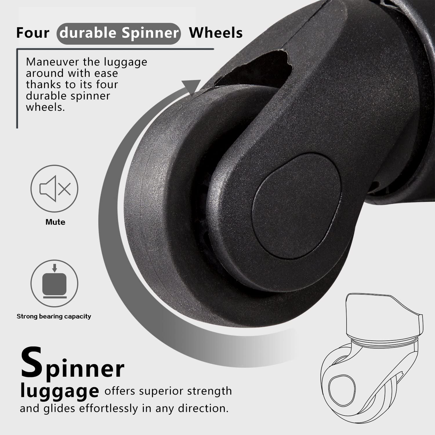 Luggage 3 Piece Set Suitcase Spinner Softshell lightweight