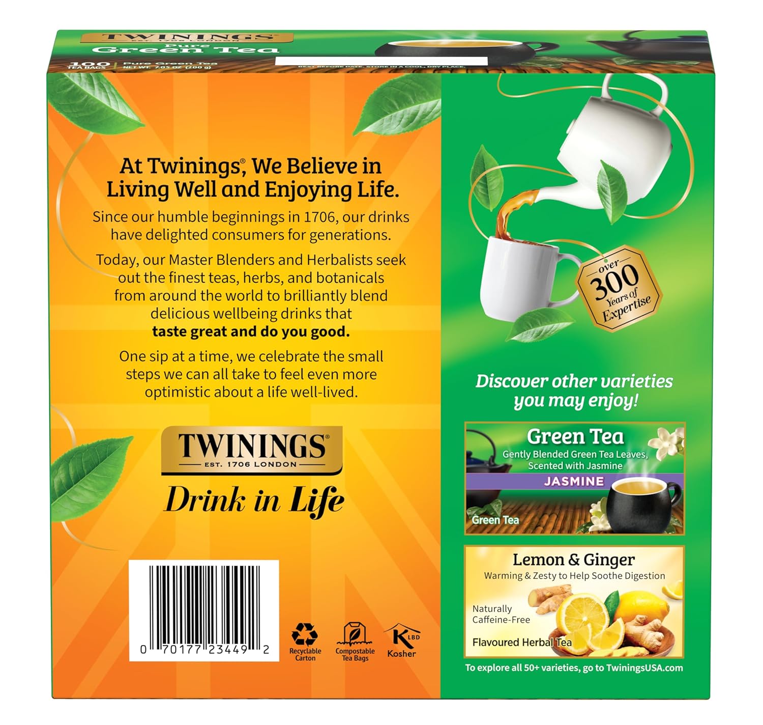 Twinings English Breakfast Black Tea Individually Wrapped Bags, 100 Count (Pack of 1), Smooth, Flavourful, and Robust, Caffeinated, Enjoy Hot or Iced | Packaging May Vary