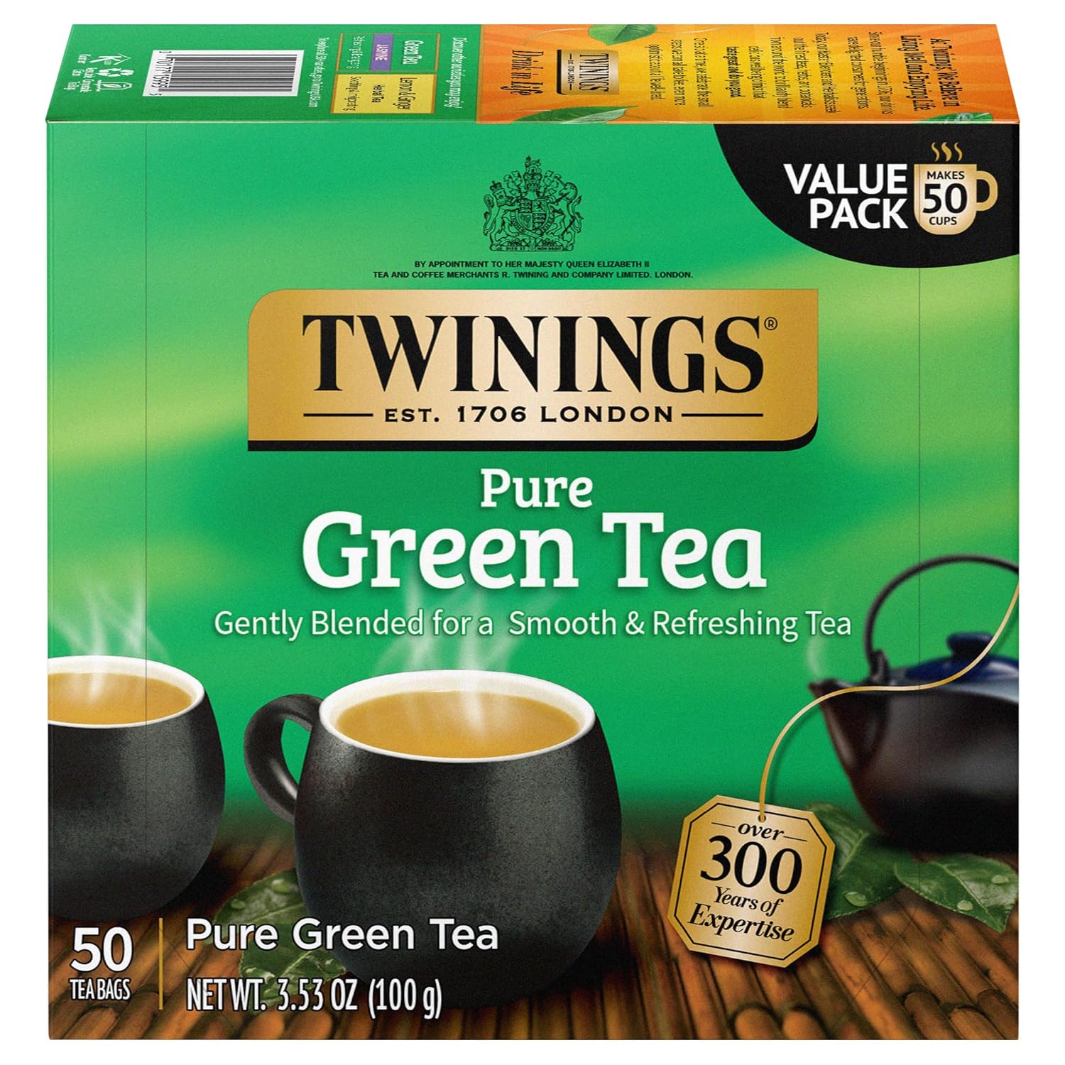 Twinings English Breakfast Black Tea Individually Wrapped Bags, 100 Count (Pack of 1), Smooth, Flavourful, and Robust, Caffeinated, Enjoy Hot or Iced | Packaging May Vary