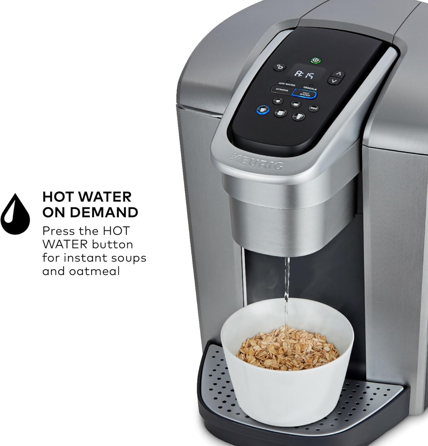 Keurig K-Elite Single Serve K-Cup Pod Coffee Maker, with Strength and Temperature Control, Iced Coffee Capability, 8 to 12oz Brew Size, Programmable, Brushed Slate