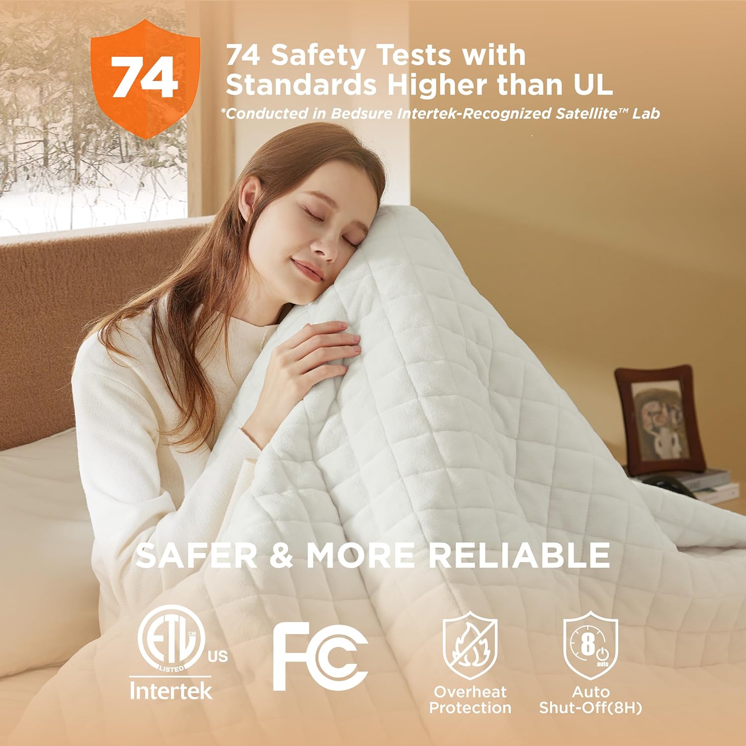 Bedsure Heated Blanket Electric Throw - Soft Flannel Electric Blanket, Heating Blanket with 4 Time Settings & 6 Heat Settings, Warm Blanket Gift for Grandma (50x60 inches, Grey)