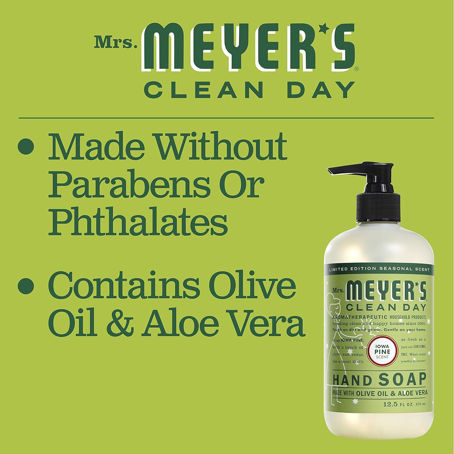 MRS. MEYER'S CLEAN DAY Hand Soap, Made with Essential Oils, Biodegradable Formula, Honeysuckle, 12.5 fl. oz - Pack of 3