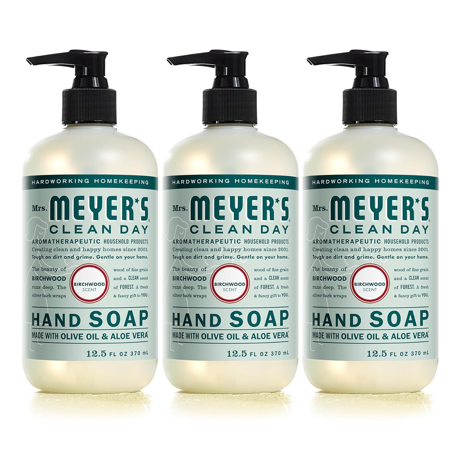 MRS. MEYER'S CLEAN DAY Hand Soap, Made with Essential Oils, Biodegradable Formula, Honeysuckle, 12.5 fl. oz - Pack of 3