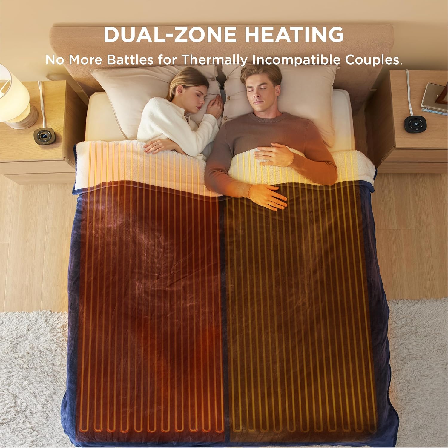 Bedsure Heated Blanket Electric Throw - Soft Flannel Electric Blanket, Heating Blanket with 4 Time Settings & 6 Heat Settings, Warm Blanket Gift for Grandma (50x60 inches, Grey)