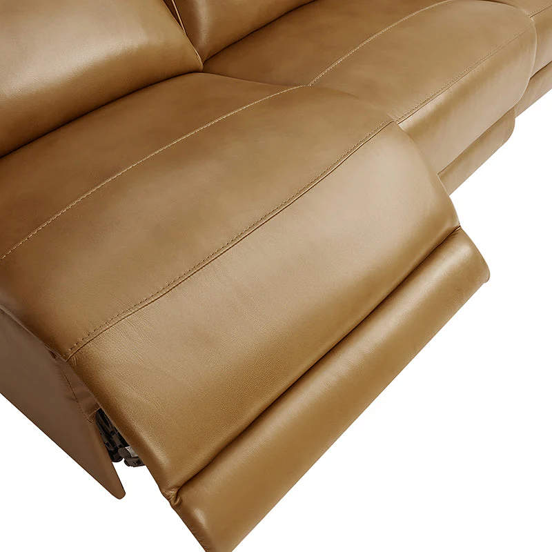 Raphael Genuine Leather Power Reclining Corner Sectional with USB and Type-C