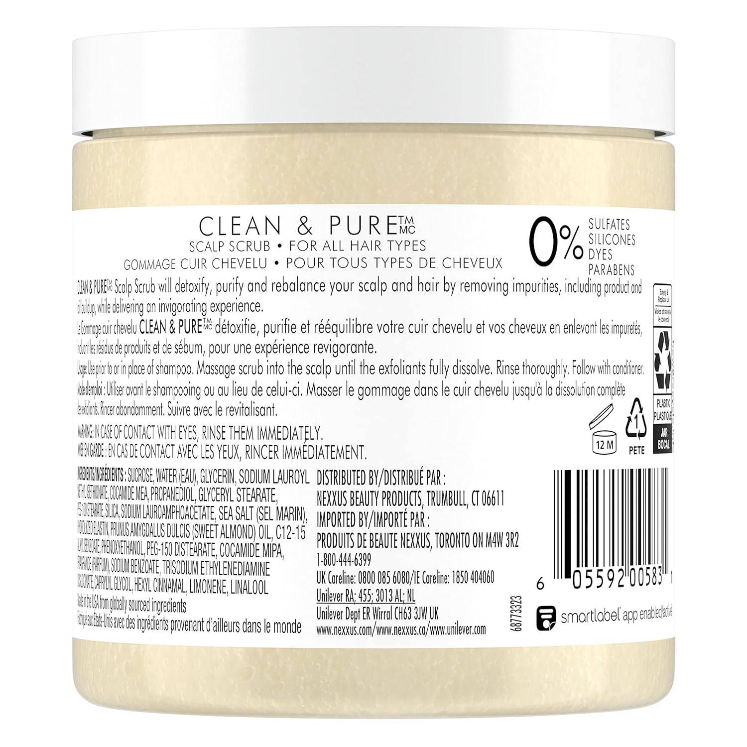 Nexxus Sulfate-Free Hair Scrub Exfoliating Scalp Scrub To Nourish & Clarify Silicone, Dye, & Paraben Free Hair Scrub 10 oz