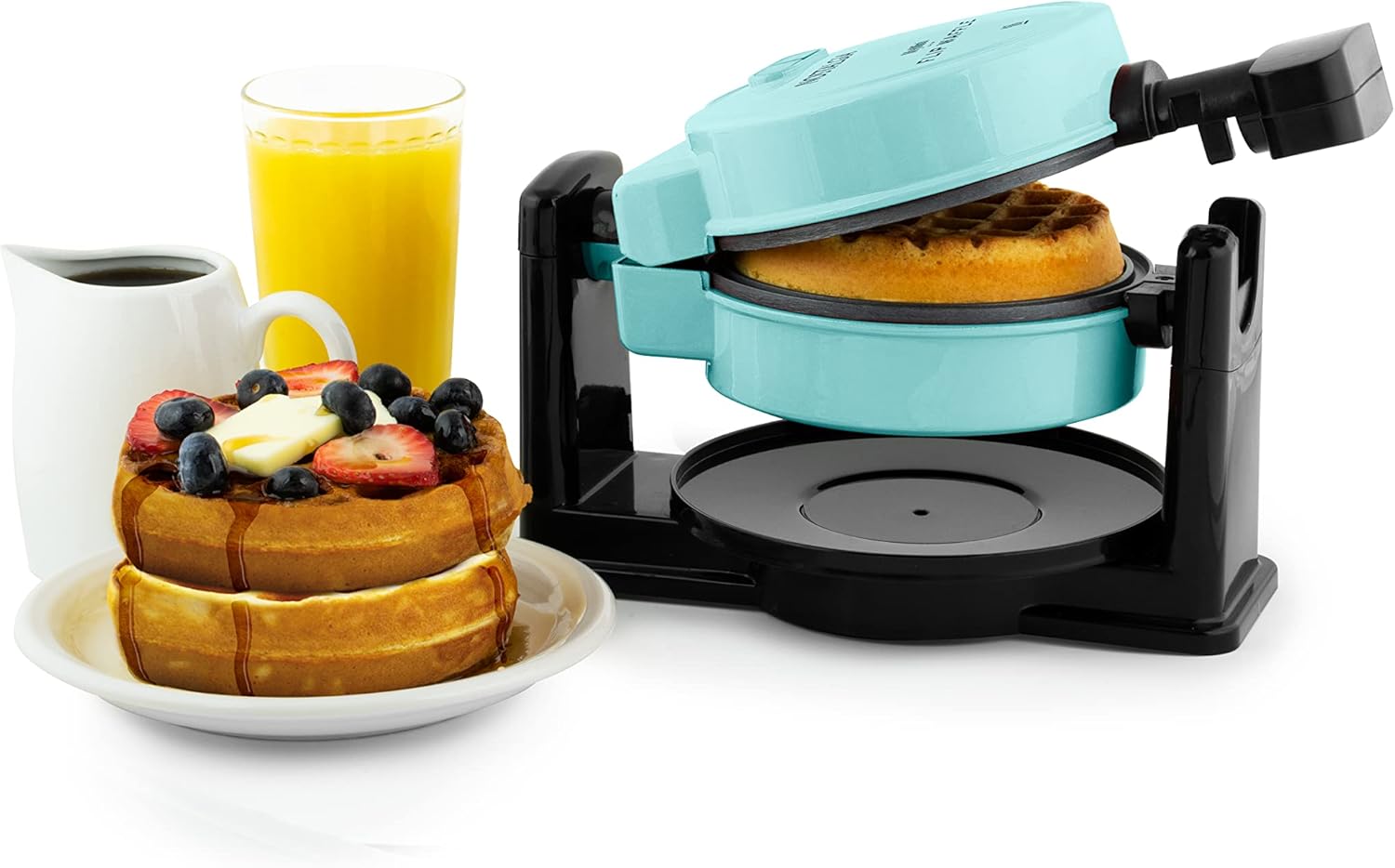 Nostalgia MyMini Cars and Trucks Shape Electric Waffle Maker, 5-Inch Non-Stick Griddle for Waffles, Hash Browns, Eggs, and More, Yellow