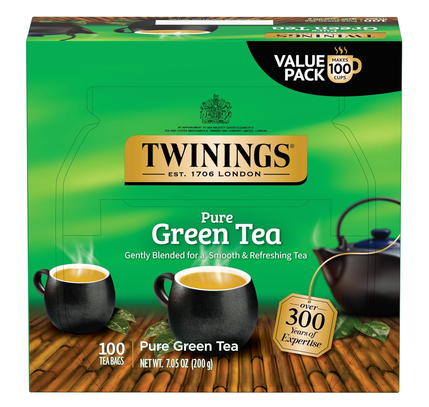 Twinings English Breakfast Black Tea Individually Wrapped Bags, 100 Count (Pack of 1), Smooth, Flavourful, and Robust, Caffeinated, Enjoy Hot or Iced | Packaging May Vary