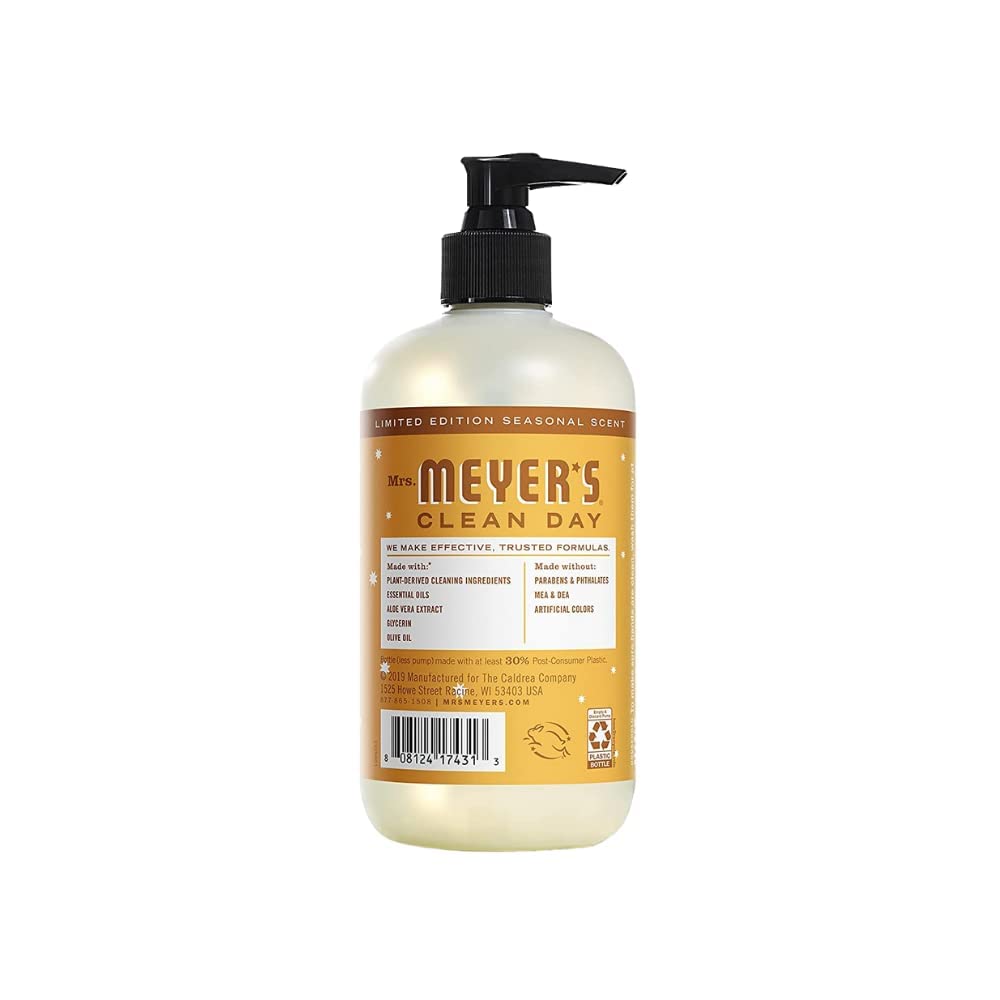 MRS. MEYER'S CLEAN DAY Hand Soap, Made with Essential Oils, Biodegradable Formula, Honeysuckle, 12.5 fl. oz - Pack of 3