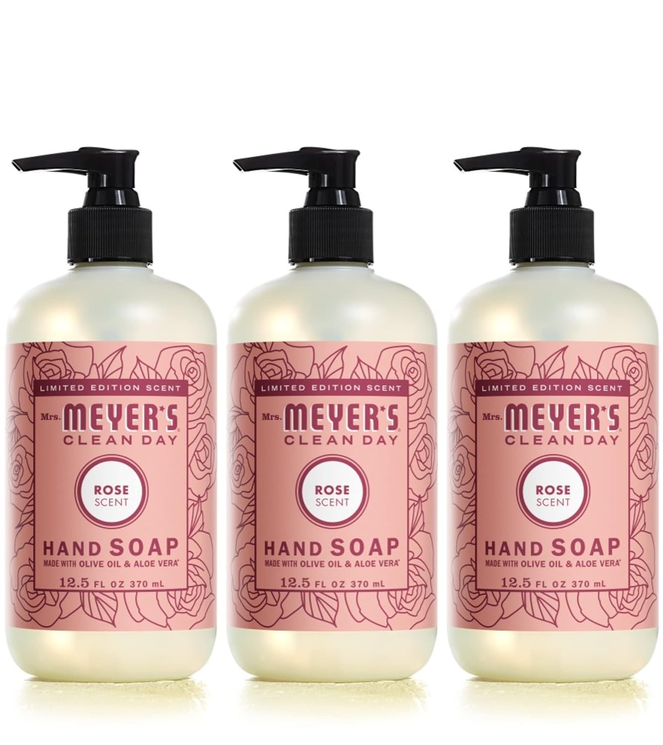 MRS. MEYER'S CLEAN DAY Hand Soap, Made with Essential Oils, Biodegradable Formula, Honeysuckle, 12.5 fl. oz - Pack of 3