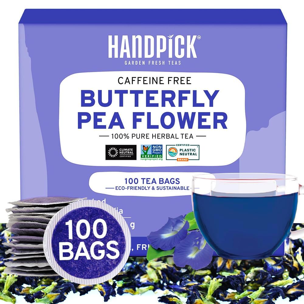 HANDPICK, Peppermint Tea, Eco-Conscious Tea Bags - 100 Count | Caffeine Free, Non-GMO | Minty, Fresh & Cool flavor | Direct From Source