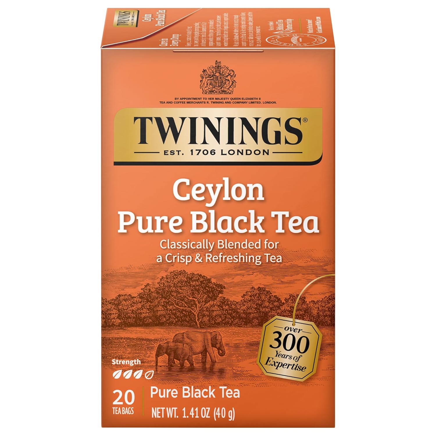 Twinings English Breakfast Black Tea Individually Wrapped Bags, 100 Count (Pack of 1), Smooth, Flavourful, and Robust, Caffeinated, Enjoy Hot or Iced | Packaging May Vary