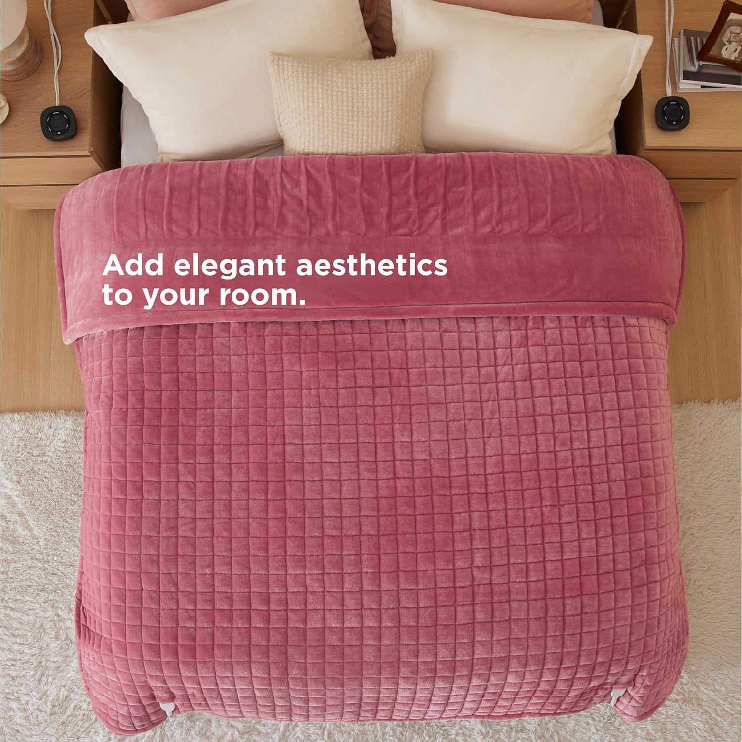 Bedsure Heated Blanket Electric Throw - Soft Flannel Electric Blanket, Heating Blanket with 4 Time Settings & 6 Heat Settings, Warm Blanket Gift for Grandma (50x60 inches, Grey)