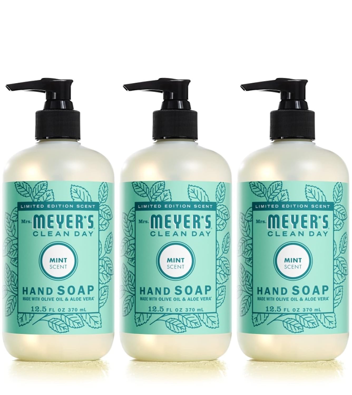 MRS. MEYER'S CLEAN DAY Hand Soap, Made with Essential Oils, Biodegradable Formula, Honeysuckle, 12.5 fl. oz - Pack of 3