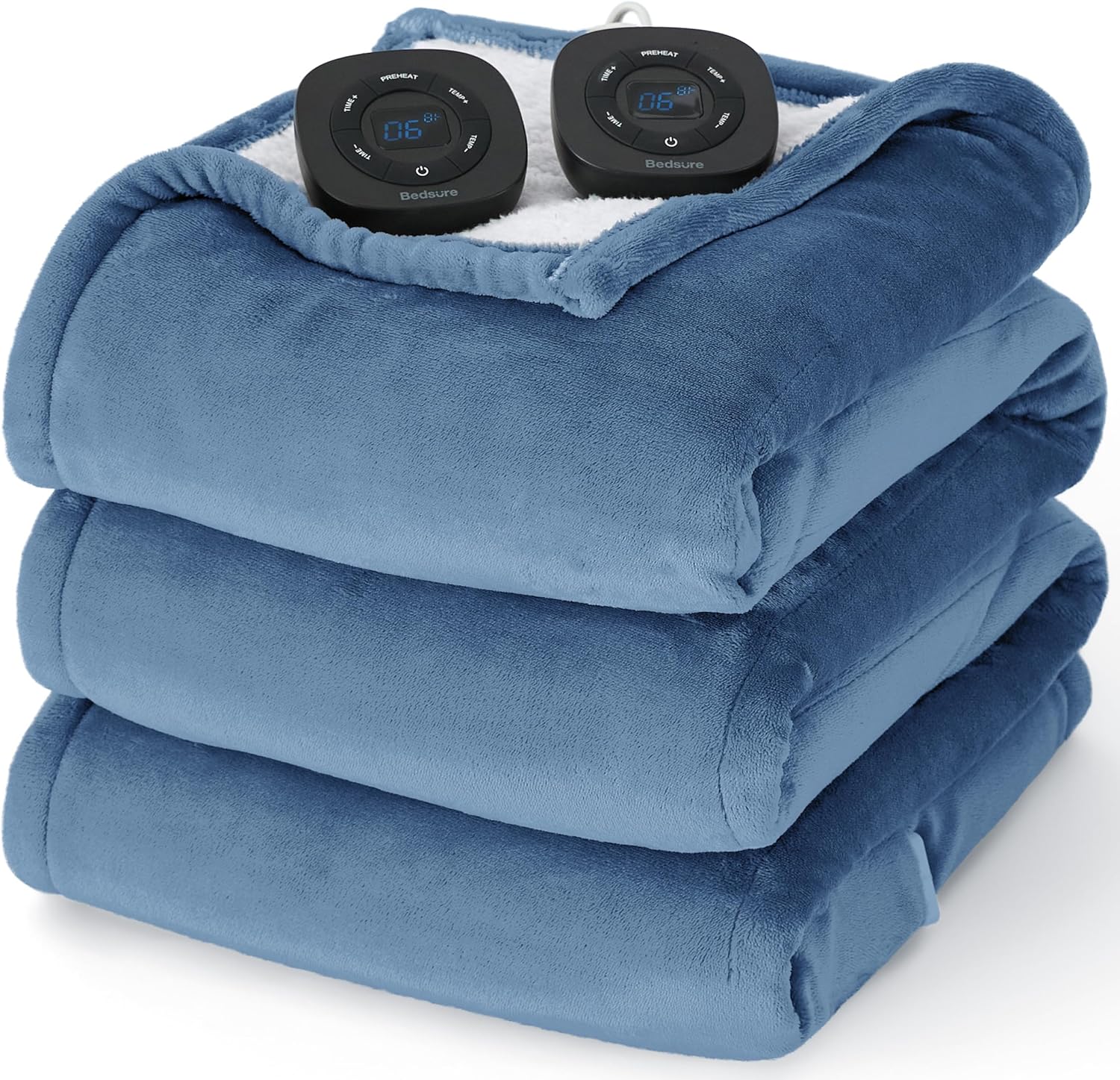 Bedsure Heated Blanket Electric Throw - Soft Flannel Electric Blanket, Heating Blanket with 4 Time Settings & 6 Heat Settings, Warm Blanket Gift for Grandma (50x60 inches, Grey)