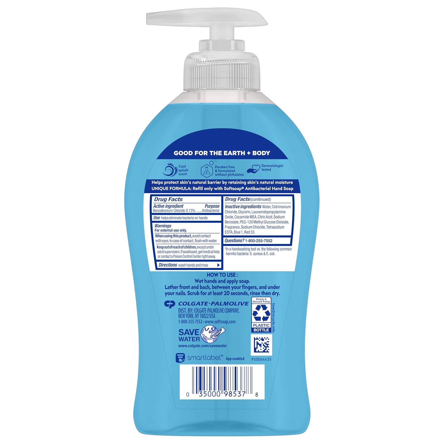 Softsoap Antibacterial Liquid Hand Soap, Fresh Citrus Scent Hand Soap, 11.25 Ounce, 6 Pack