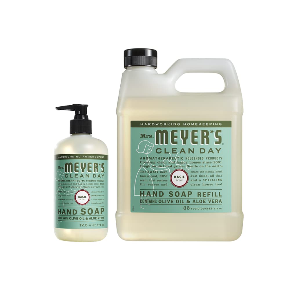 MRS. MEYER'S CLEAN DAY Hand Soap, Made with Essential Oils, Biodegradable Formula, Honeysuckle, 12.5 fl. oz - Pack of 3