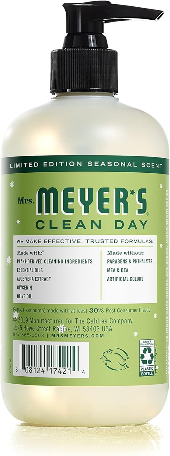 MRS. MEYER'S CLEAN DAY Hand Soap, Made with Essential Oils, Biodegradable Formula, Honeysuckle, 12.5 fl. oz - Pack of 3
