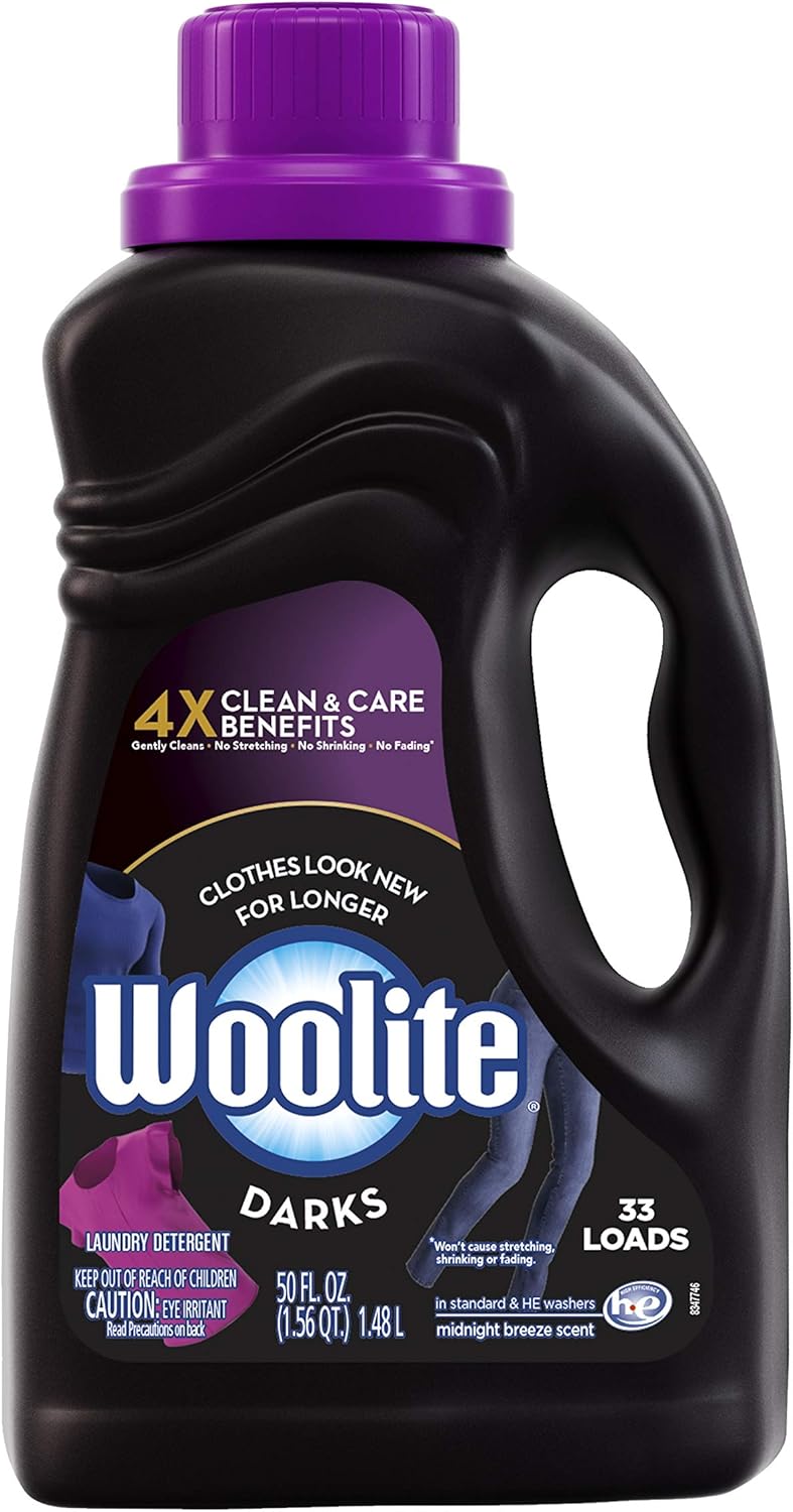 Woolite Darks Defense Liquid Laundry Detergent, Woolite Dark, Laundry Detergent, 66 Loads, 100 Fl Oz, HE & Regular Washers, Packaging May Vary