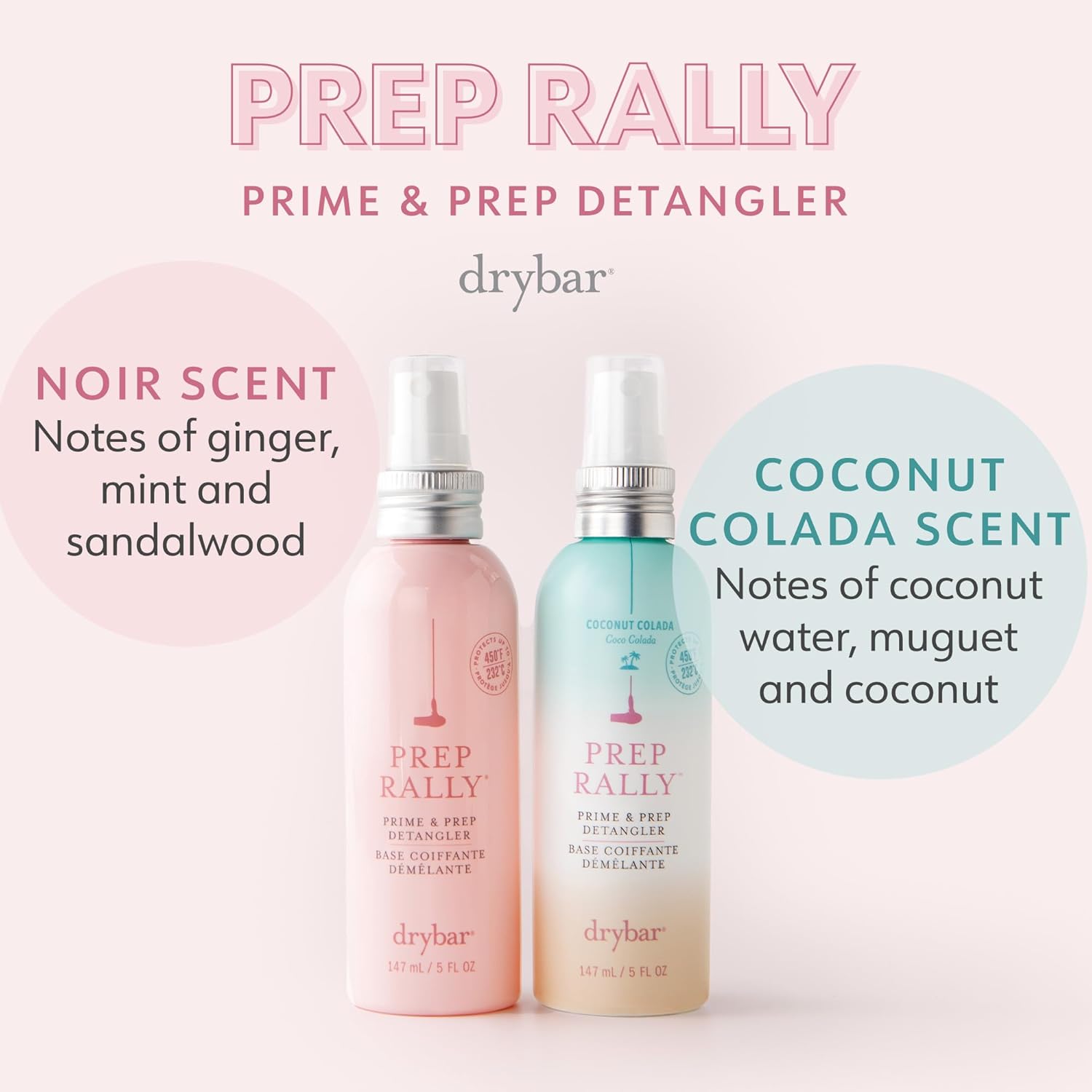 Drybar Prep Rally Prime & Prep Detangler | Nourishes Hair, Detangles with Ease, Leaves Hair Soft & Manageable, Protects Hair, Cruelty Free