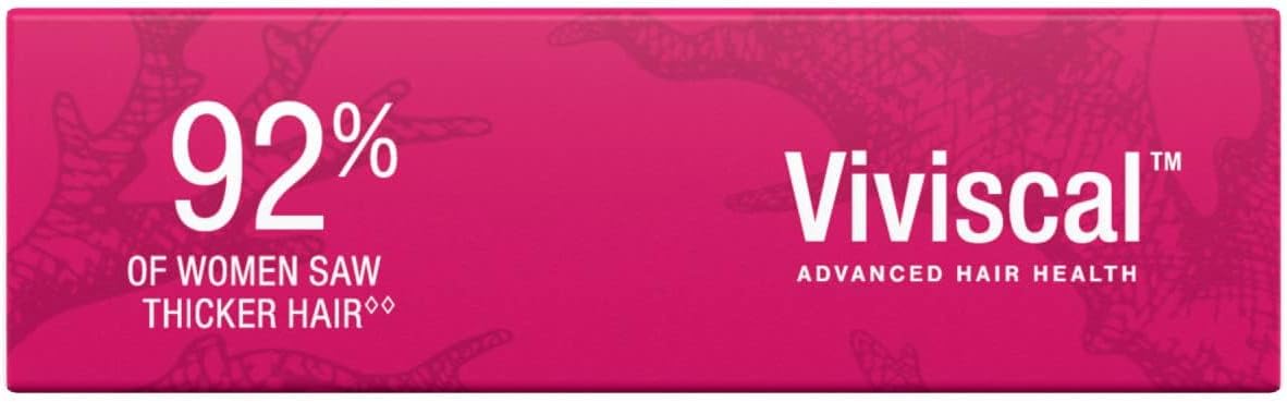 Viviscal Hair Growth Supplements for Women to Grow Thicker, Fuller Hair, Clinically Proven with Proprietary Collagen Complex, 60 Count (Pack of 1), 1 Month Supply