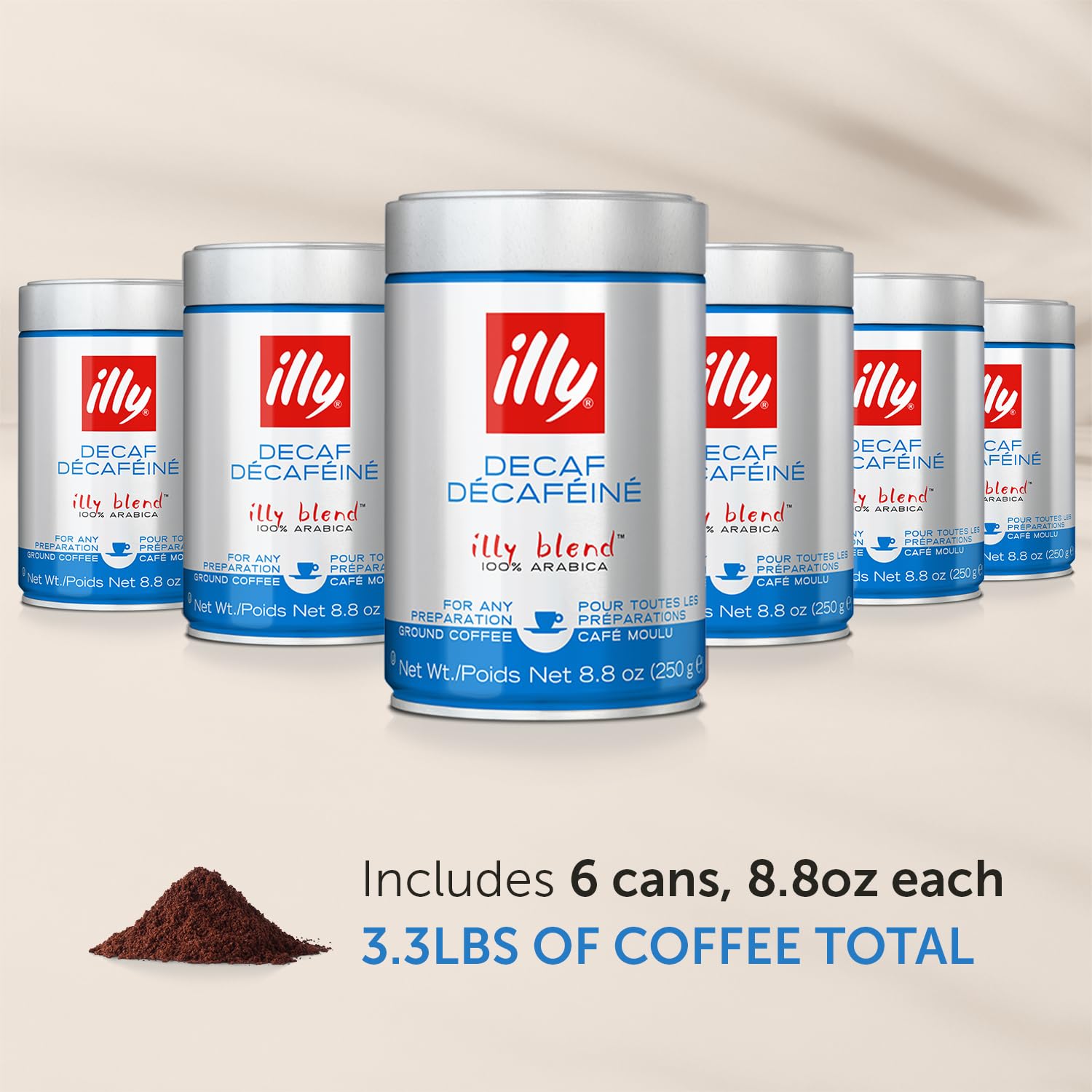 illy Classico Espresso Ground Coffee, Medium Roast, Classic Roast with Notes of Chocolate & Caramel, 100% Arabica Coffee, All-Natural, No Preservatives, 8.8 oz, Ground for Espresso Machines