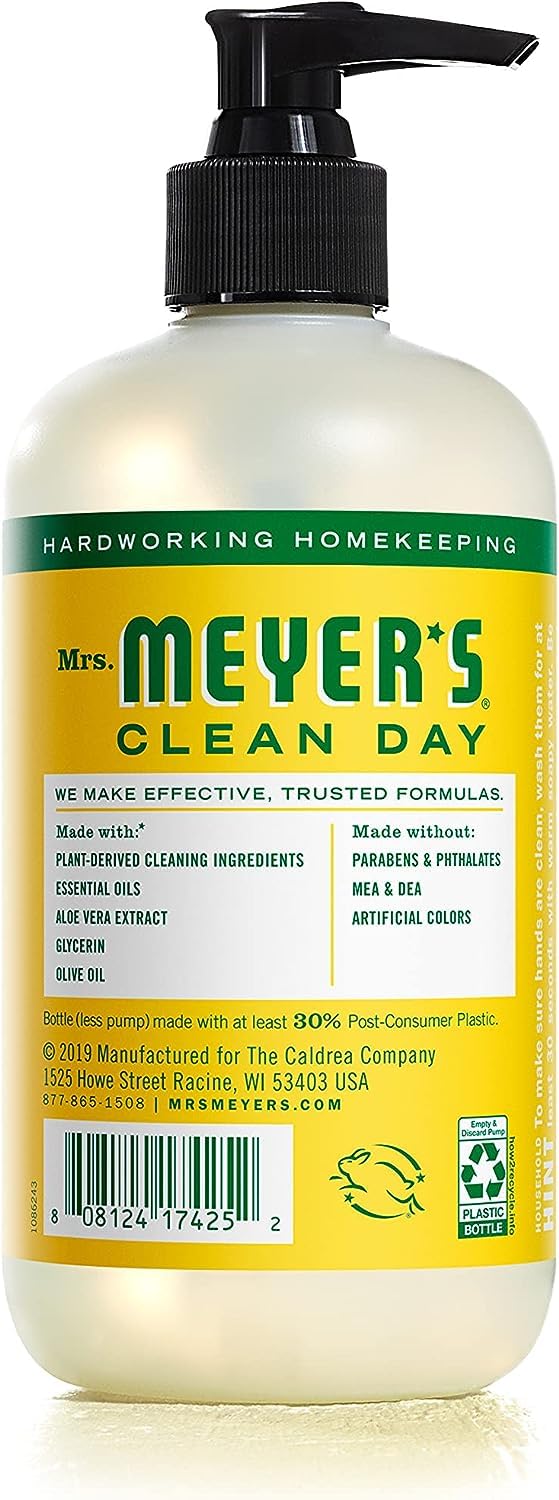 MRS. MEYER'S CLEAN DAY Hand Soap, Made with Essential Oils, Biodegradable Formula, Honeysuckle, 12.5 fl. oz - Pack of 3