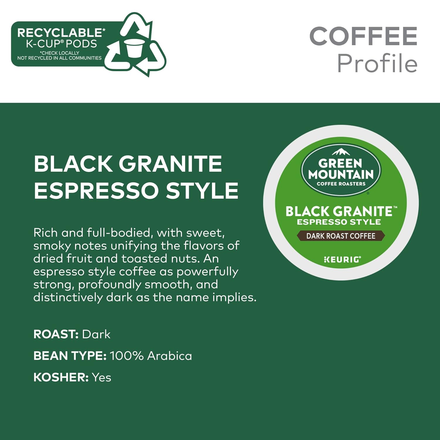 Green Mountain Coffee Roasters Dark Magic Keurig Single-Serve K-Cup Pods, Dark Roast Coffee, 72 Count (6 Packs of 12)